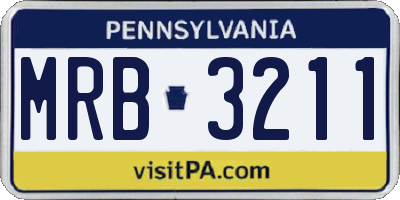 PA license plate MRB3211