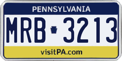 PA license plate MRB3213