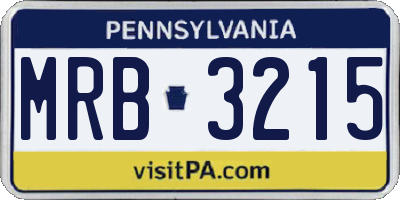 PA license plate MRB3215
