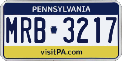 PA license plate MRB3217