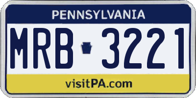 PA license plate MRB3221