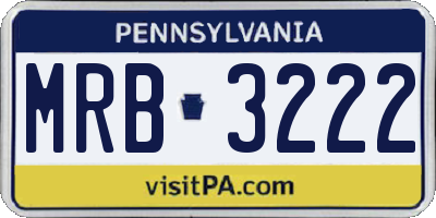PA license plate MRB3222