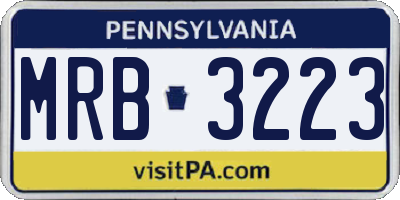 PA license plate MRB3223