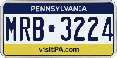 PA license plate MRB3224