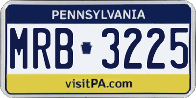 PA license plate MRB3225