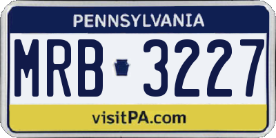 PA license plate MRB3227