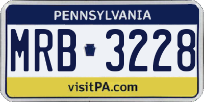 PA license plate MRB3228