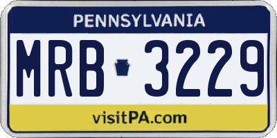 PA license plate MRB3229