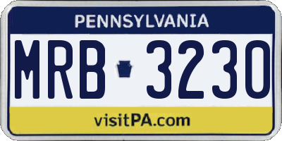 PA license plate MRB3230