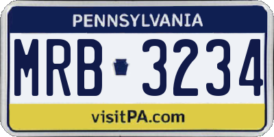 PA license plate MRB3234
