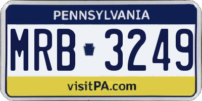 PA license plate MRB3249
