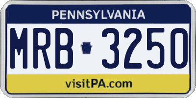 PA license plate MRB3250