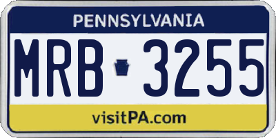 PA license plate MRB3255