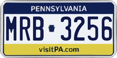 PA license plate MRB3256