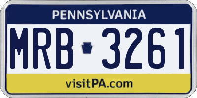 PA license plate MRB3261