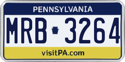 PA license plate MRB3264