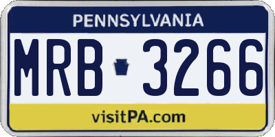 PA license plate MRB3266