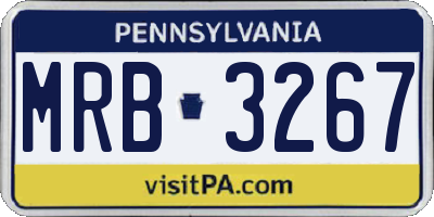 PA license plate MRB3267
