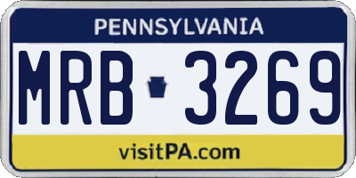 PA license plate MRB3269