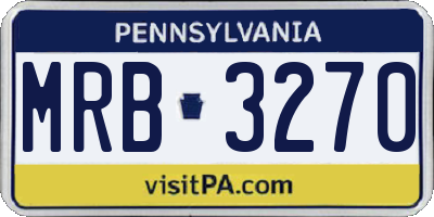 PA license plate MRB3270