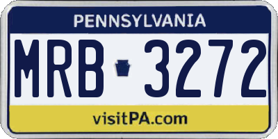 PA license plate MRB3272