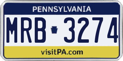 PA license plate MRB3274