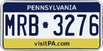 PA license plate MRB3276