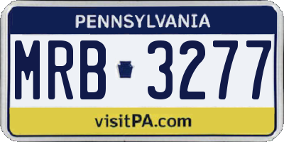 PA license plate MRB3277