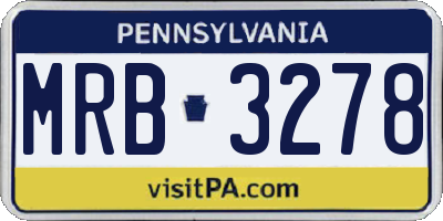 PA license plate MRB3278