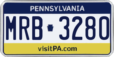 PA license plate MRB3280