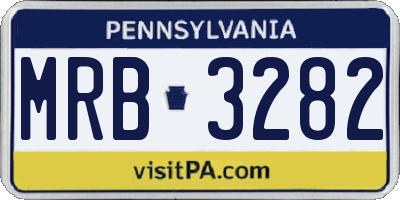 PA license plate MRB3282