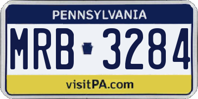 PA license plate MRB3284