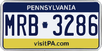 PA license plate MRB3286