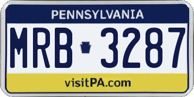 PA license plate MRB3287