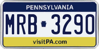 PA license plate MRB3290