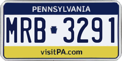 PA license plate MRB3291
