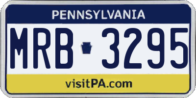 PA license plate MRB3295