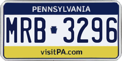 PA license plate MRB3296