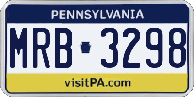 PA license plate MRB3298