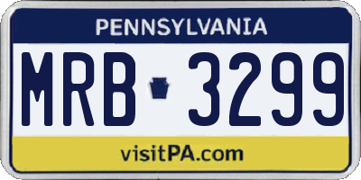 PA license plate MRB3299