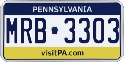 PA license plate MRB3303