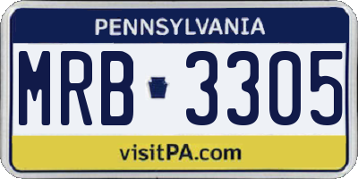 PA license plate MRB3305