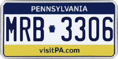PA license plate MRB3306