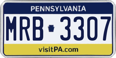 PA license plate MRB3307