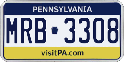 PA license plate MRB3308