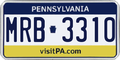 PA license plate MRB3310