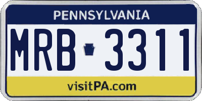 PA license plate MRB3311
