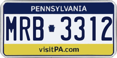 PA license plate MRB3312