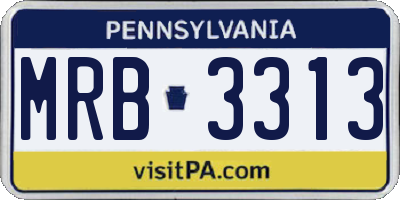 PA license plate MRB3313