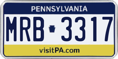 PA license plate MRB3317